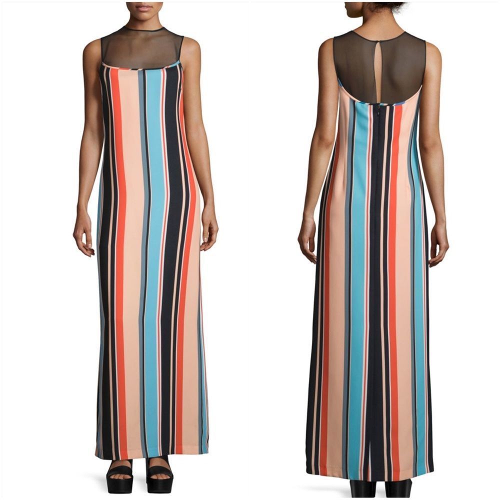 Opening Ceremon Sleeveless Sheer-yoke Stri… - Picture 1 of 7